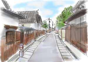 デザイズミのイラスト制作　Shukran様　富田林 寺内町