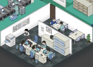 工場の俯瞰イラスト