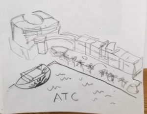 ATC イラストの手描きラフ
