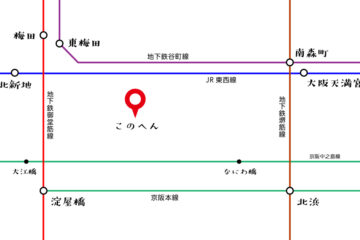 株式会社デザイズミの場所と鉄道の駅の位置関係を示す地図