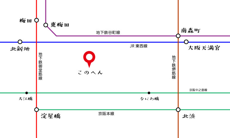 株式会社デザイズミの場所と鉄道の駅の位置関係を示す地図