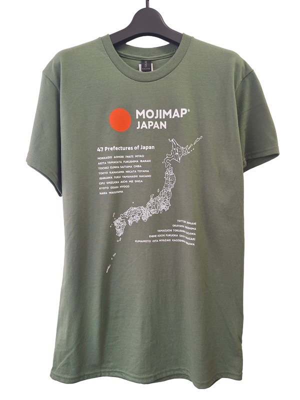 MOJIMAP Tシャツ JAPANミリタリーグリーン　4,180円（税込）